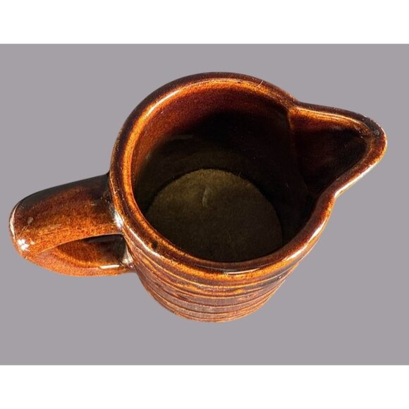 Marcrest Daisy Dot Brown Stoneware Creamer Syrup Pitcher Vintage USA 4" - Picture 5 of 6